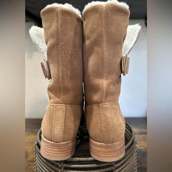 Jack Rogers Womens Sadie Sherpa Faux Suede Faux Shearling Lined Bootie - Picture 5 of 9